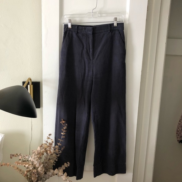 COS Pants - COS Linen Wide Leg Pants in Navy